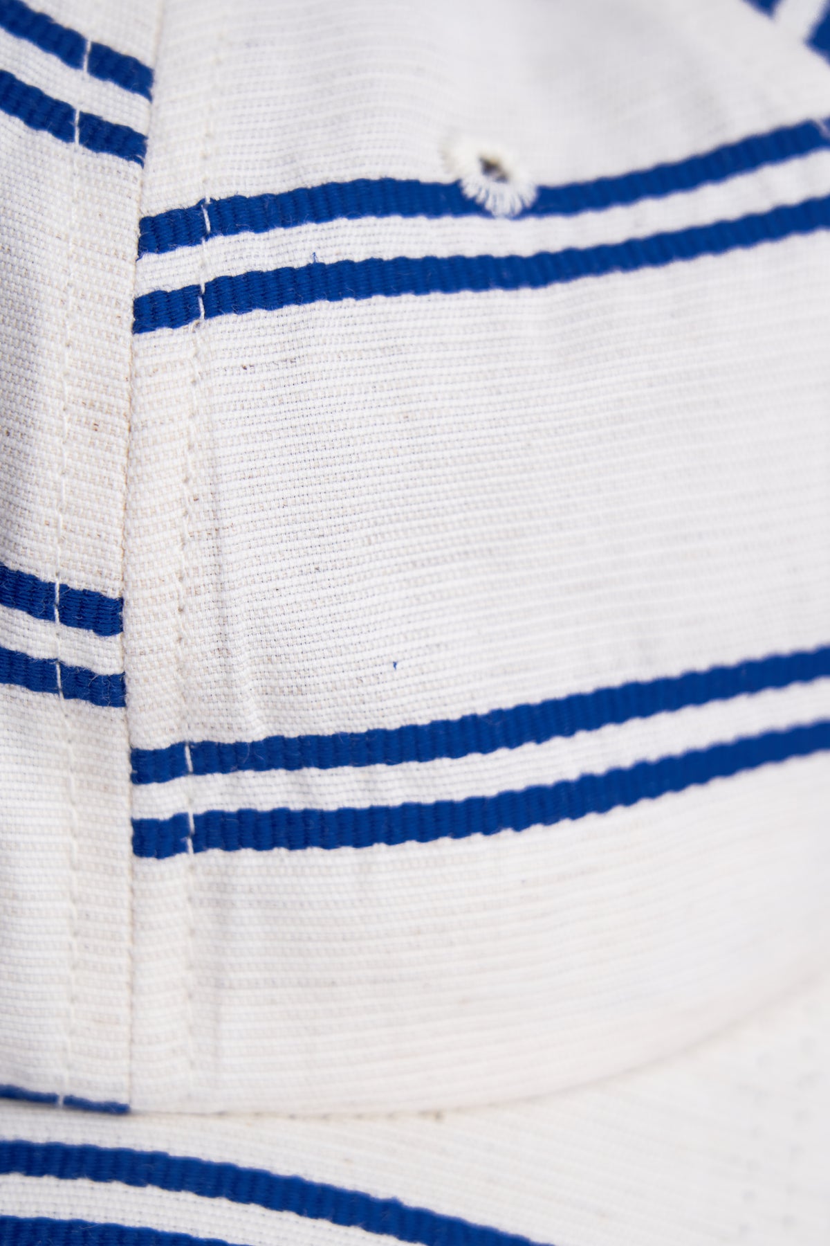 6-Panel Cap - Japanese Linen - BALLPARK NAVY STRIPE