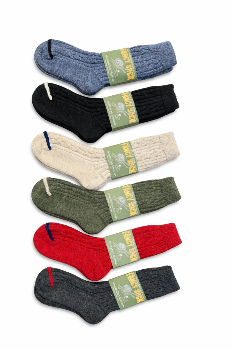 The Merino Fancy Sock - BLUE JEAN