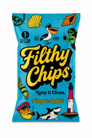 Filthy Chips 10 x 2oz Bags - Vinegar & Salt