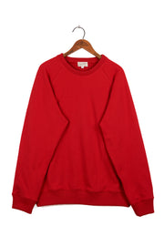Amagansett Beach Upcycled Terry Cotton Sweater - Cherry Red