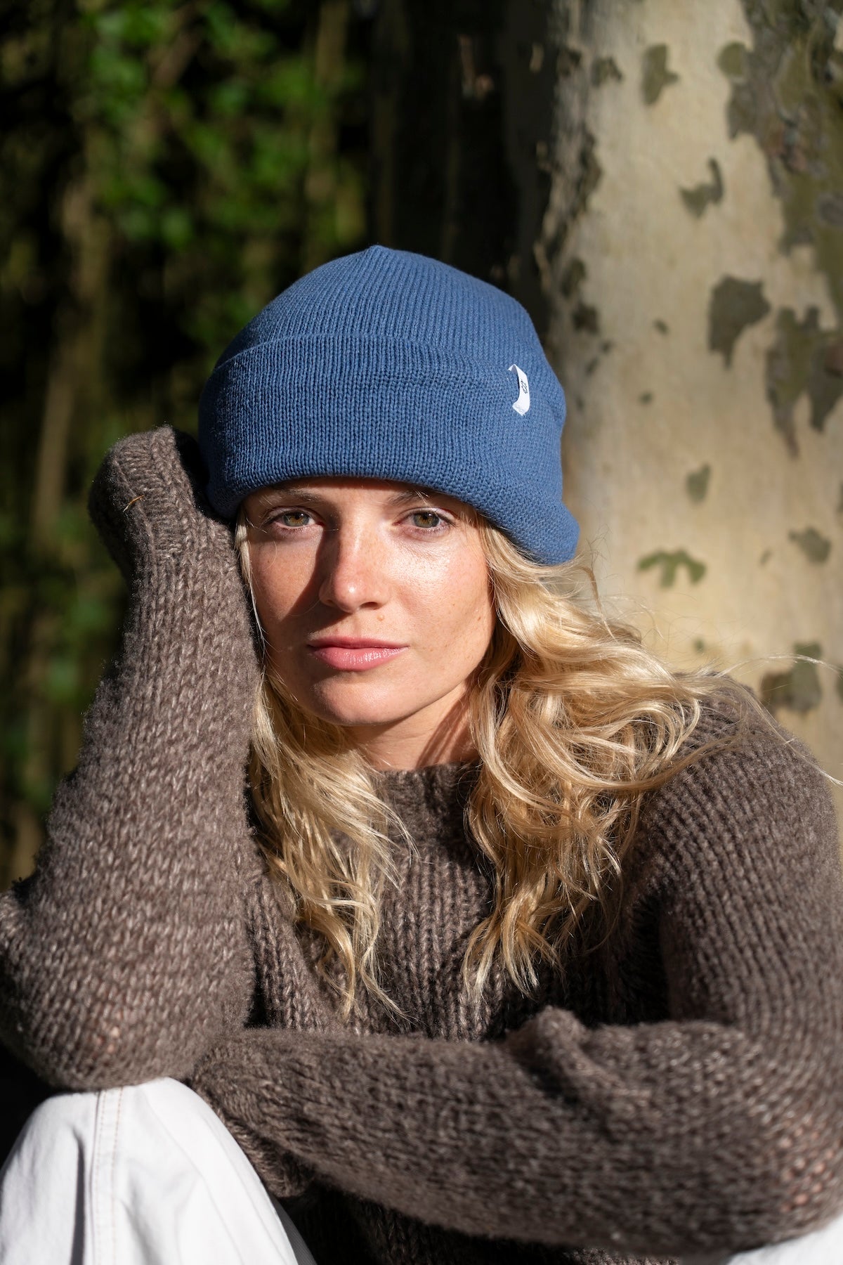 Black Easy Fit Upcycled Cotton Beanie - S/M and L/XL