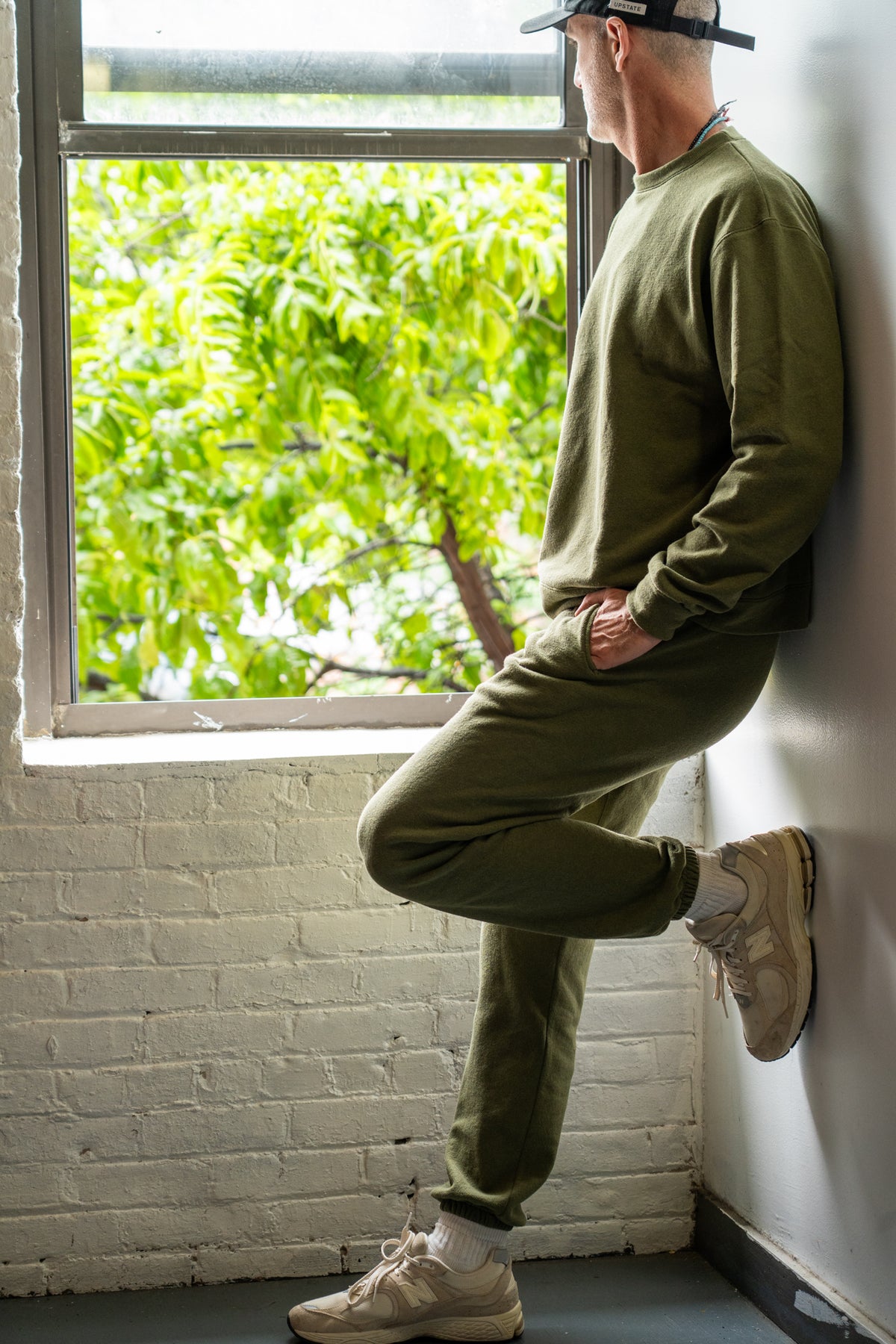The Cragsmoor Upcycled Cotton Lightweight Terry Sweatpant - Thicket Green