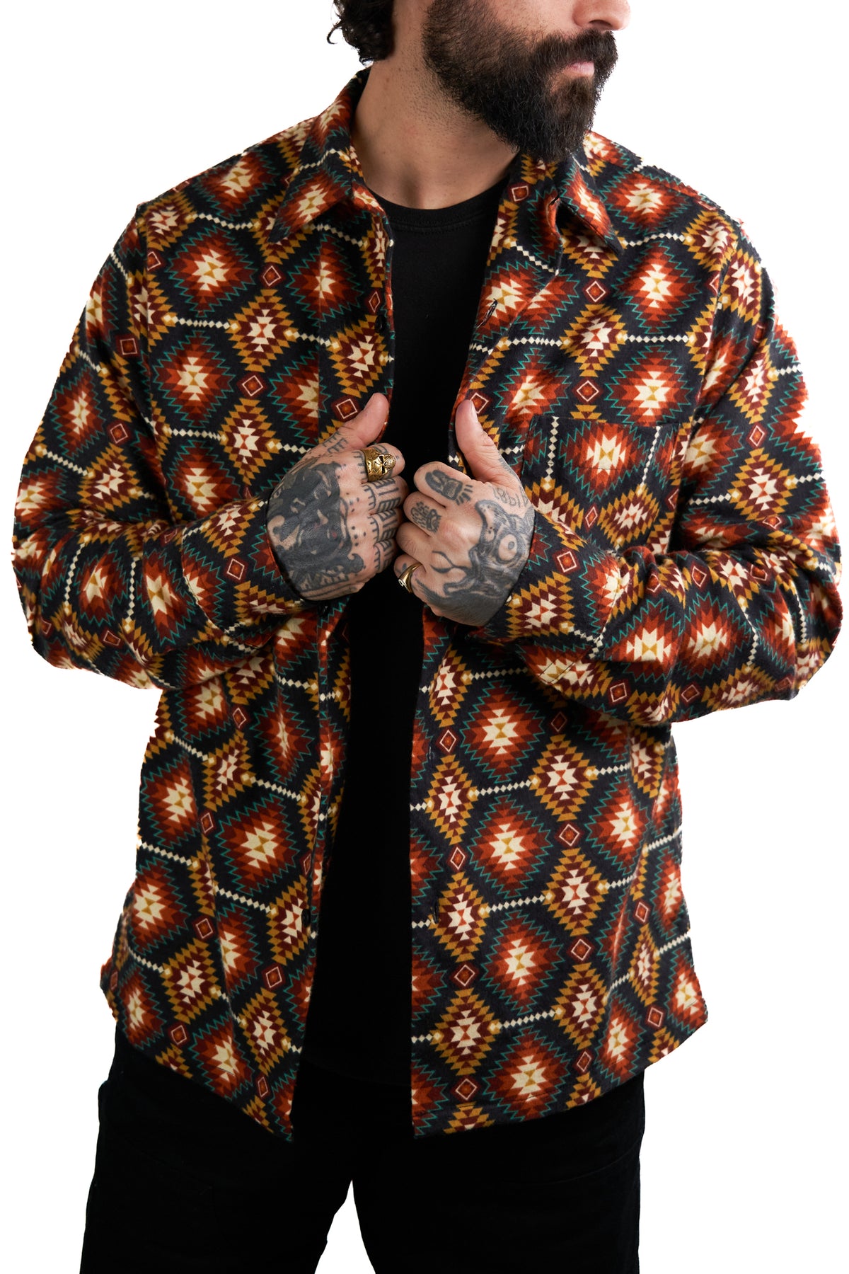 Cotton Flannel Button Down - The Southwest