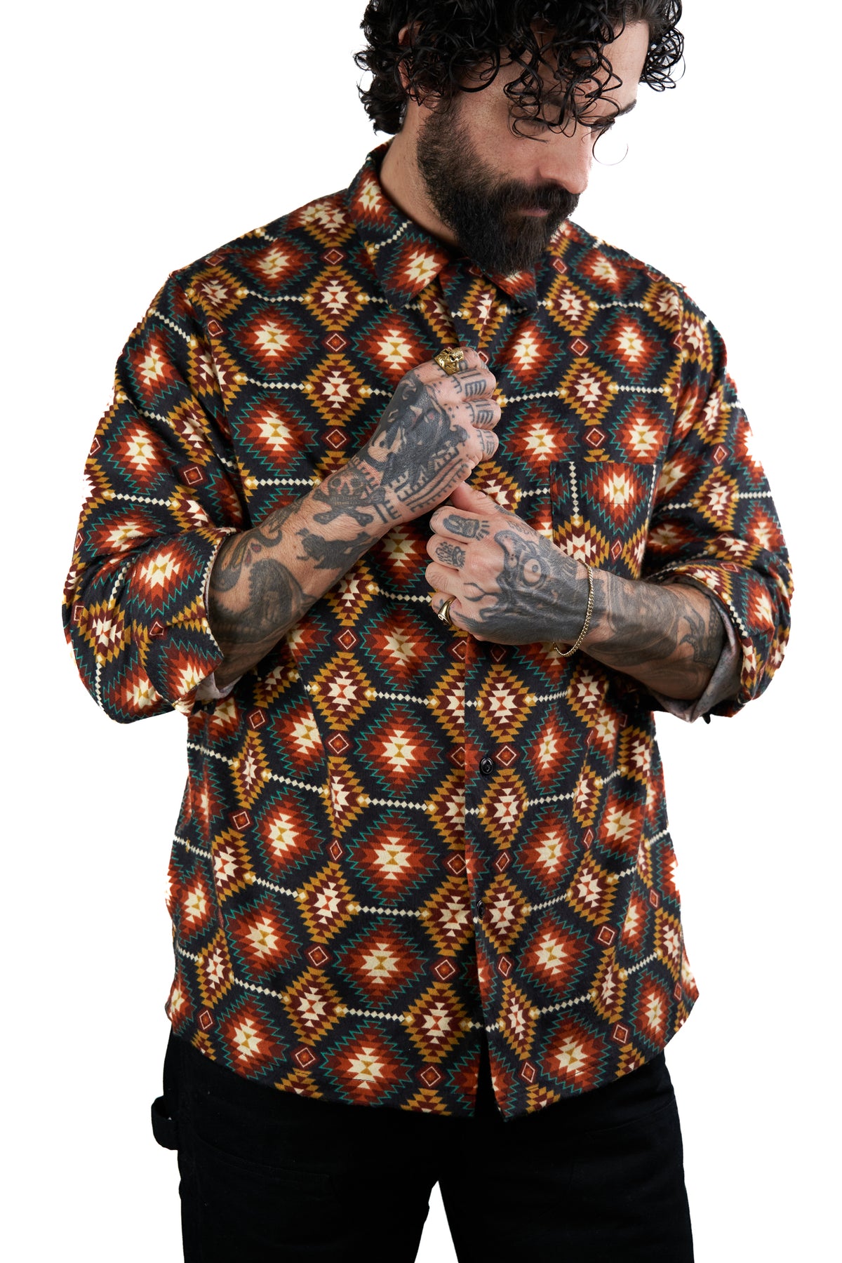 Cotton Flannel Button Down - The Southwest